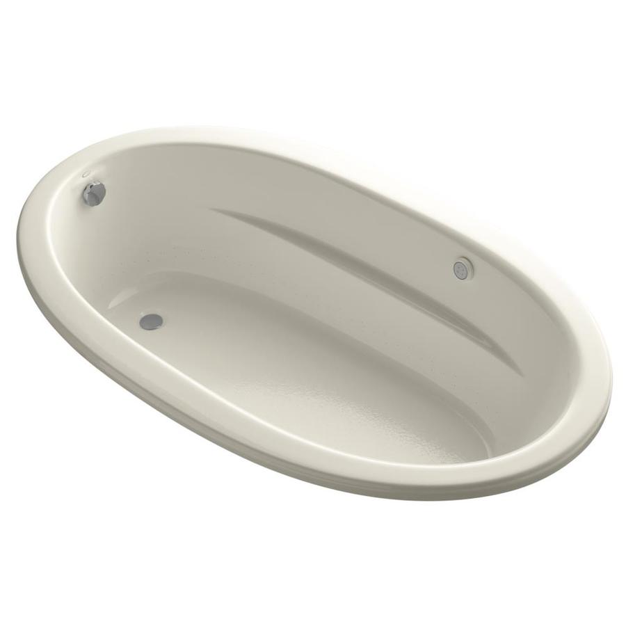 KOHLER Sunward 72 in L x 42 in W x 21 in H Almond Oval Air Bath