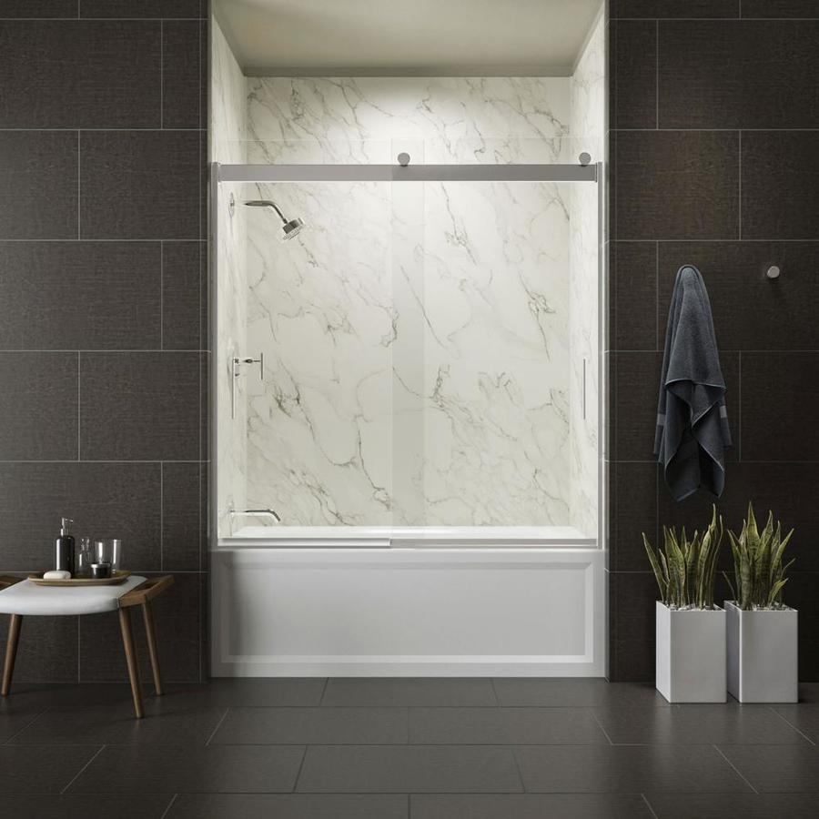 KOHLER Levity 59 5/8 in W x 62 in H Frameless Bathtub Door