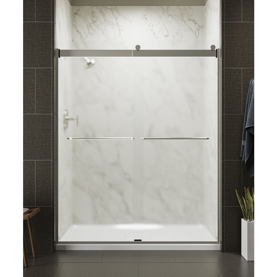 KOHLER Levity 56 in to 59 in W x 74 in H Frameless Sliding Shower Door