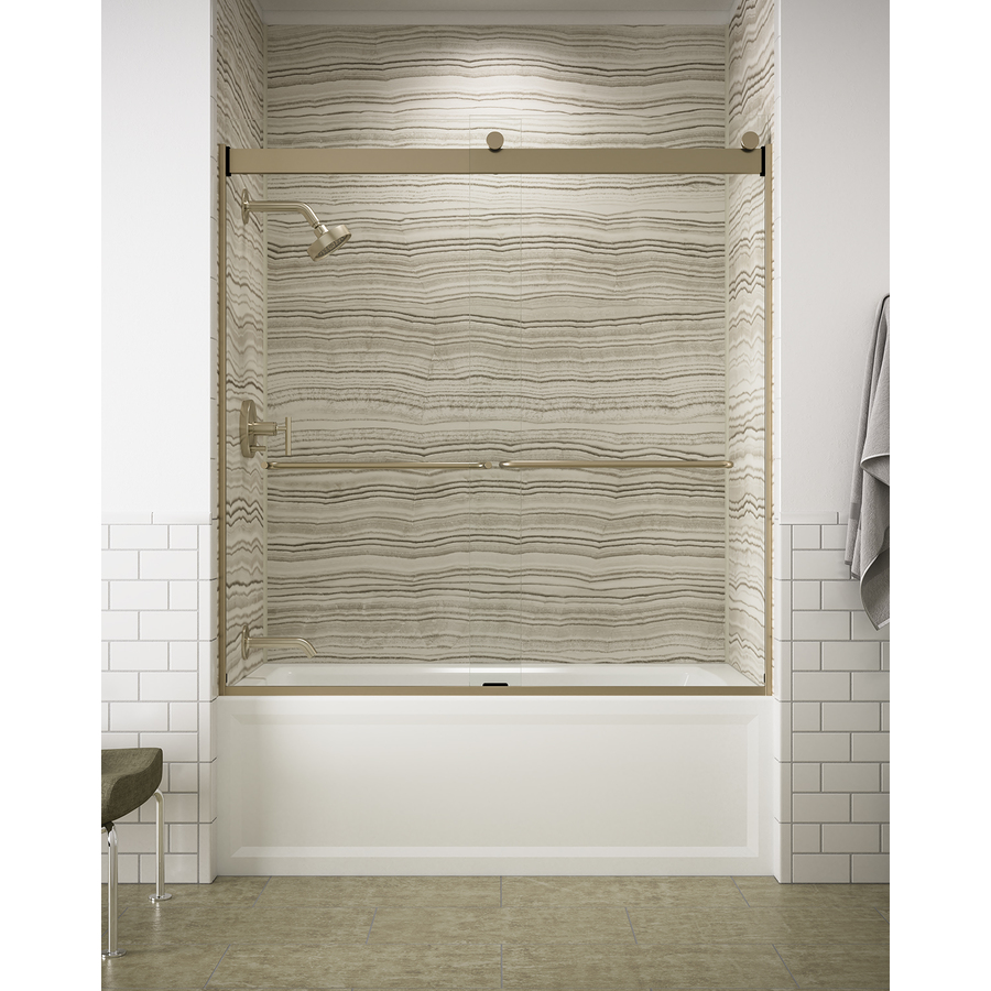 KOHLER Levity 59 5/8 in W x 62 in H Frameless Bathtub Door