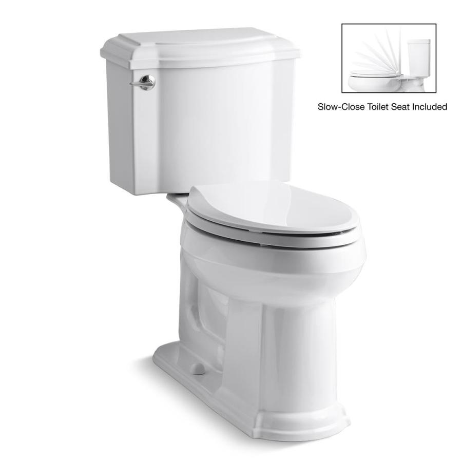 KOHLER Devonshire White 1.28 GPF/4.85 LPF 12 in Rough in Watersense Elongated 2 Piece Comfort Height Toilet