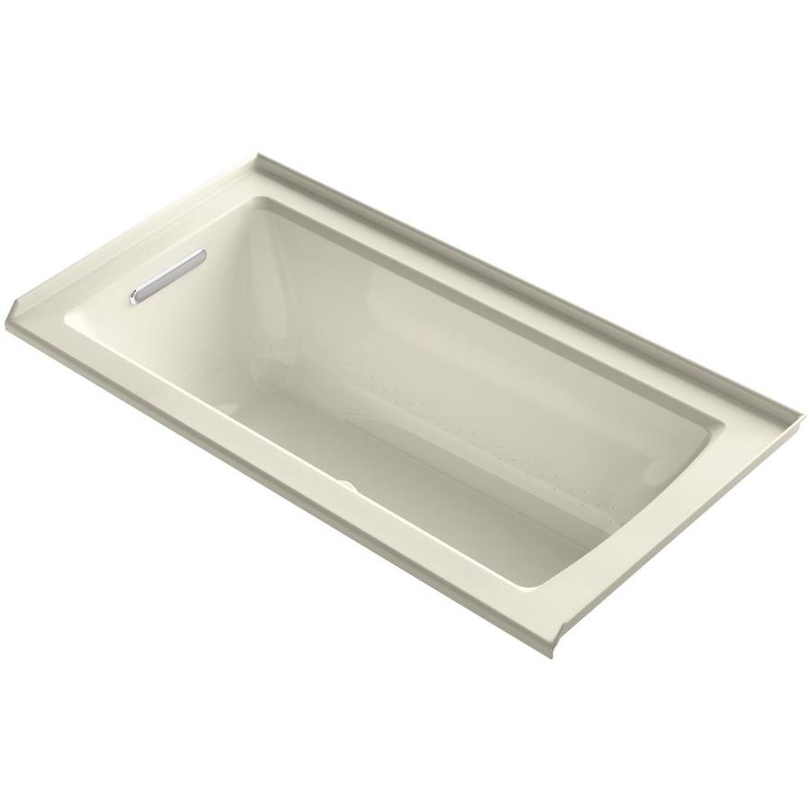 KOHLER Archer 60 in L x 30 in W x 19 in H Almond Rectangular Air Bath