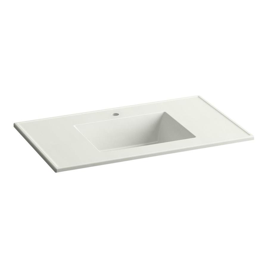 KOHLER Ceramic/Impressions Dune Impressions Vitreous China Integral Bathroom Vanity Top (Common 37 in x 22 in; Actual 37 in x 22.375 in)