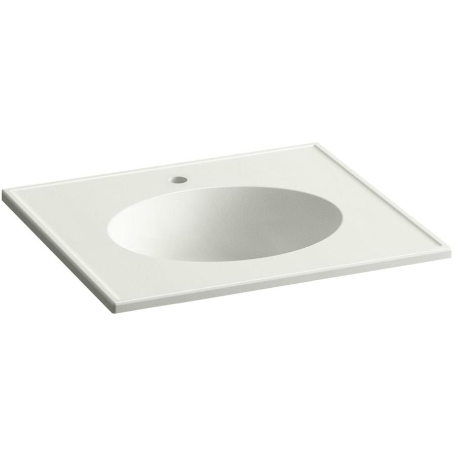 KOHLER Ceramic/Impressions Dune Impressions Vitreous China Integral Bathroom Vanity Top (Common 25 in x 23 in; Actual 25 in x 22.375 in)