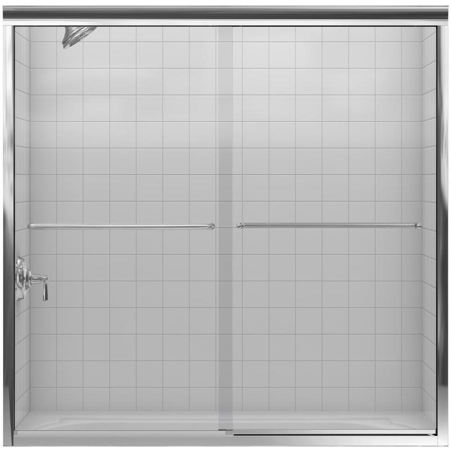 KOHLER Fluence 59.625 in W x 58.3125 in H Frameless Bathtub Door