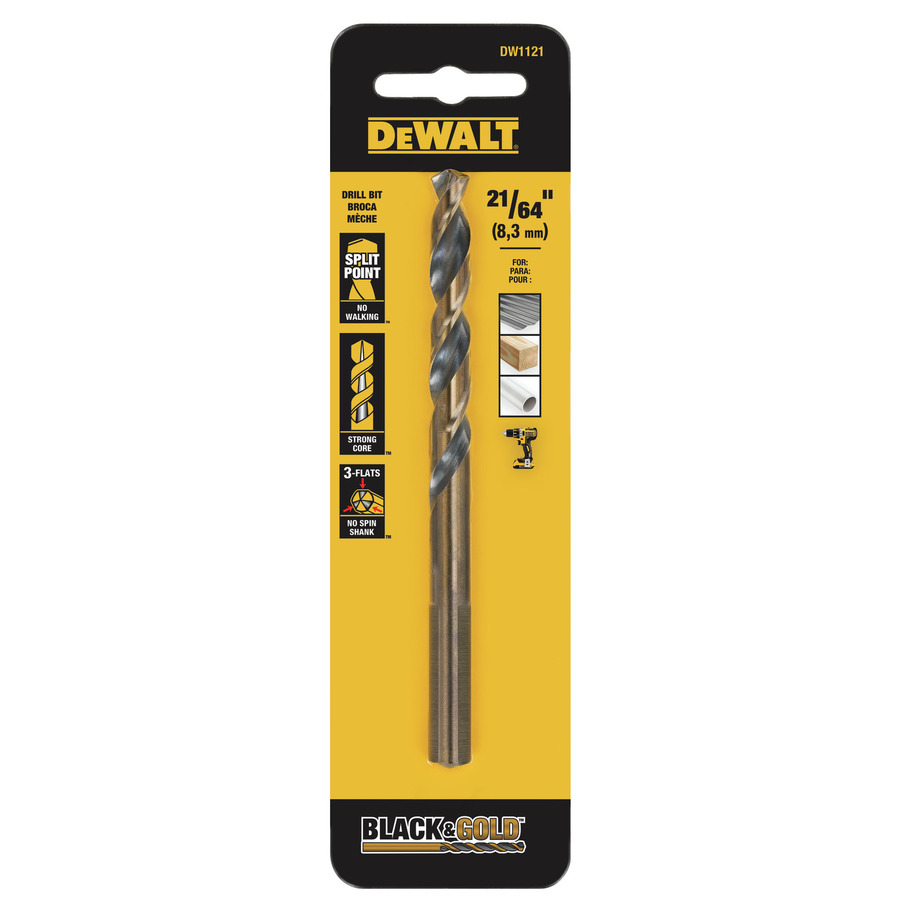 DEWALT 21/64 in Black Oxide Twist Drill Bit