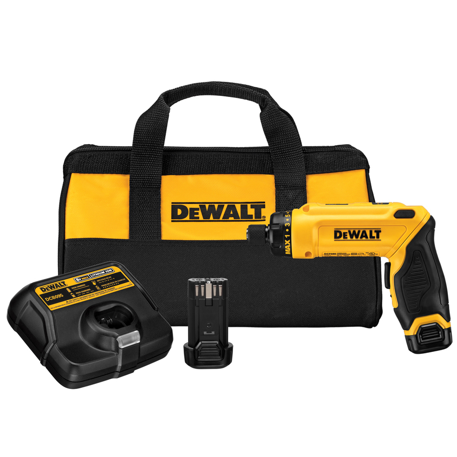 DEWALT 8-Volt 1/4-in Cordless Screwdriver (2-Batteries Included and Charger Included) in Yellow | DCF680N2