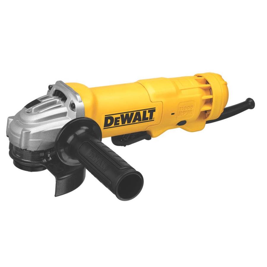 DEWALT 4.5-in Paddle Switch Corded Angle Grinder in Yellow | DWE402