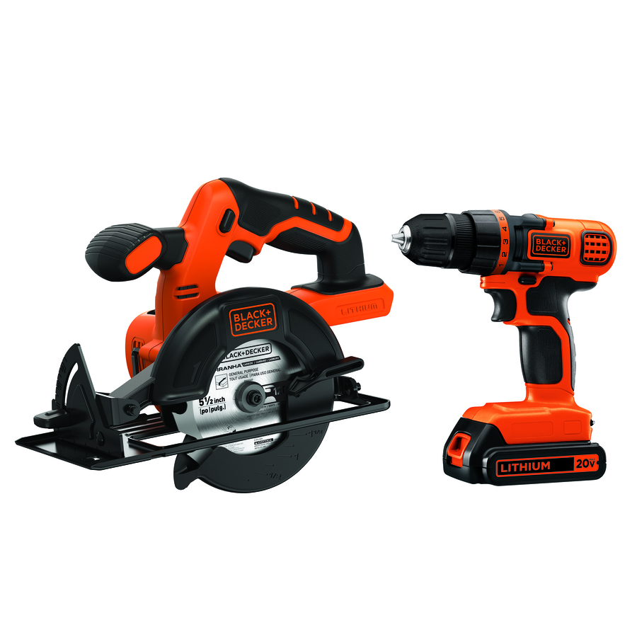 BLACK+DECKER 2-Tool 20V MAX LI-ION Cordless Drill/Driver + Circular Saw Combo Kit (Charger Included and 1.5Ah Battery Included) | BD2KITCDDCS