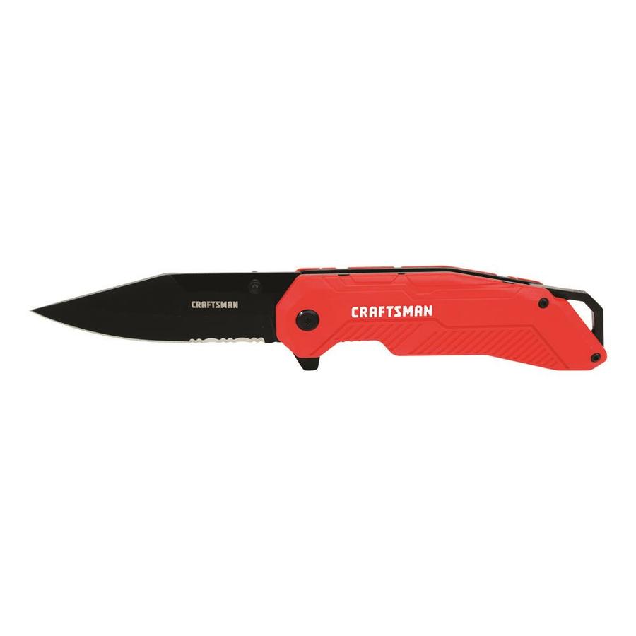 CRAFTSMAN 4.11-in High Carbon Stainless Steel Black Oxide Pocket Knife | CMHT10935