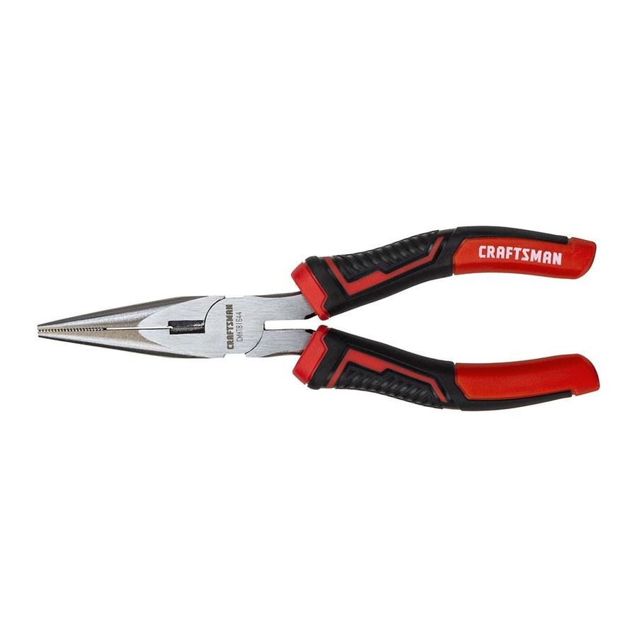 CRAFTSMAN 6-in Electrical Long Nose Pliers with Wire Cutter in Red | CMHT81644