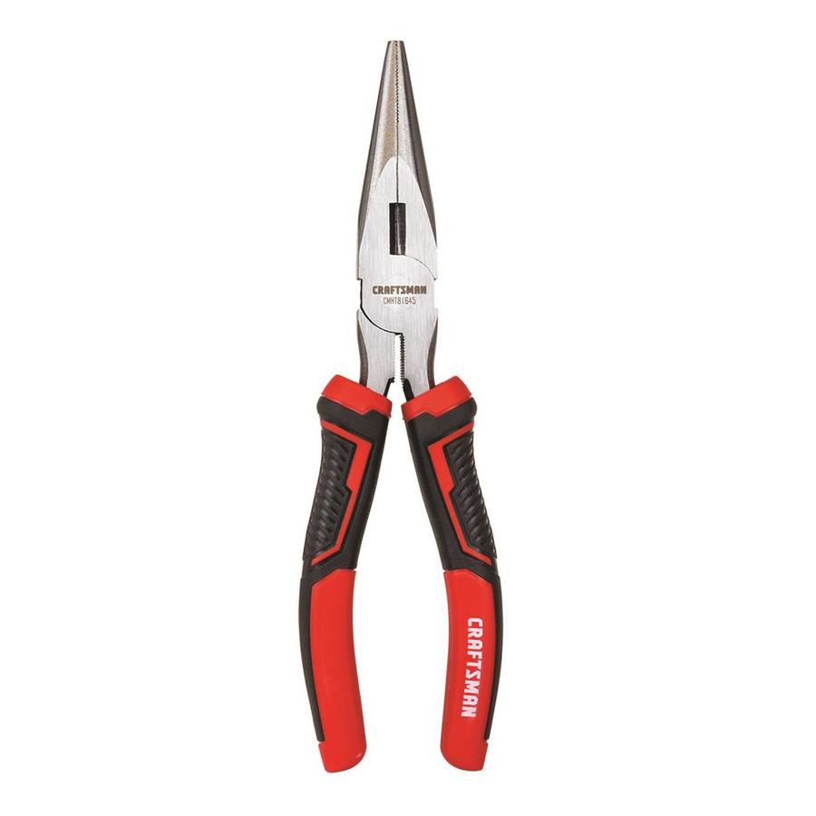 CRAFTSMAN 8-in Electrical Long Nose Pliers with Wire Cutter in Red | CMHT81645