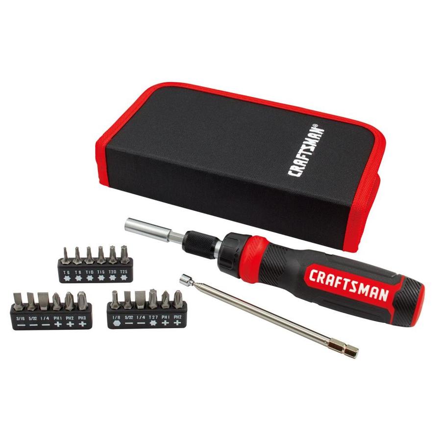 CRAFTSMAN 26-Piece Bi-Material Handle Ratcheting Multi-Bit Screwdriver Set | CMHT68001