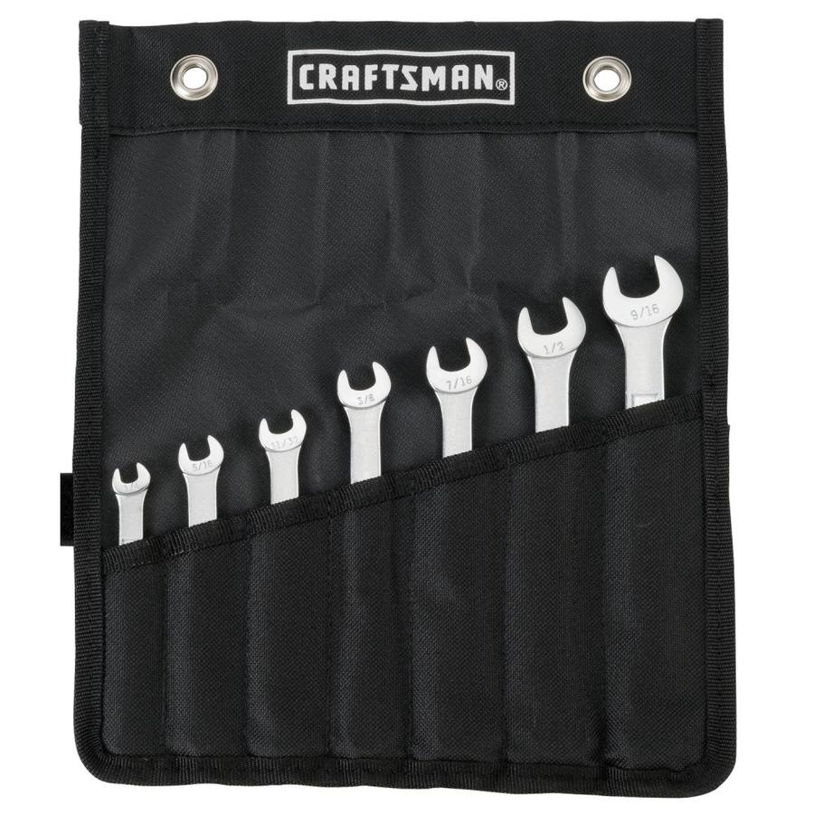 CRAFTSMAN 7-piece Standard (SAE) Combination Wrench Set in Pouch | CMMT21085