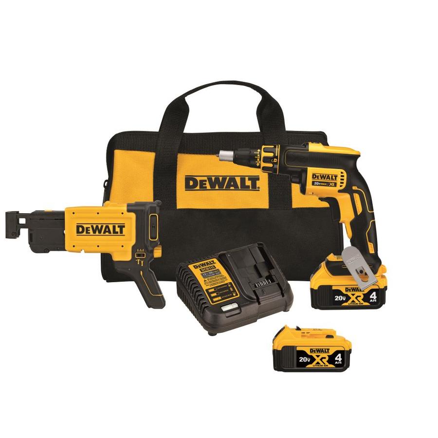 DEWALT XR-Amps 20-volt Max Lithium Ion (Li-ion) Collated Fastener Brushless Screw Gun Kit in Black | DCF620CM2