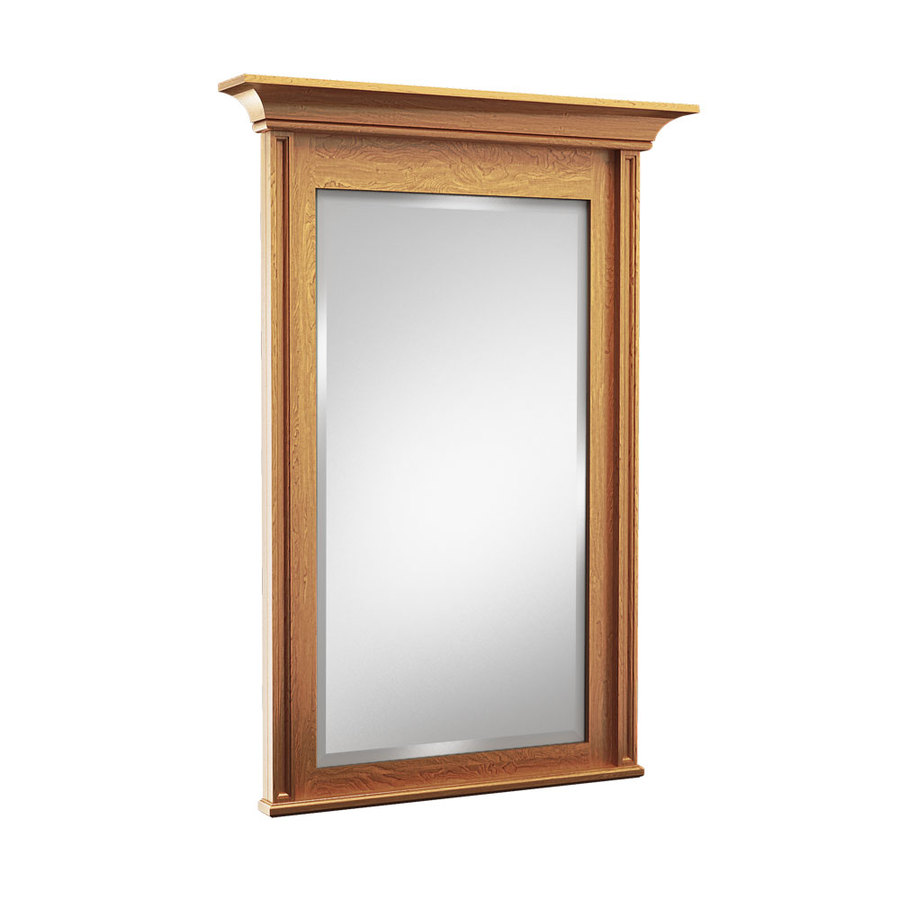 KraftMaid 36 in H x 24 in W Key Biscayne Praline Rectangular Bathroom Mirror