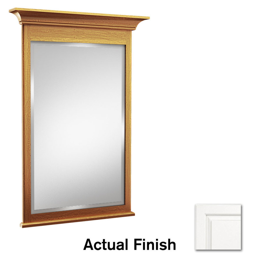 KraftMaid 36 in H x 42 in W Summerfield Dove White Rectangular Bathroom Mirror