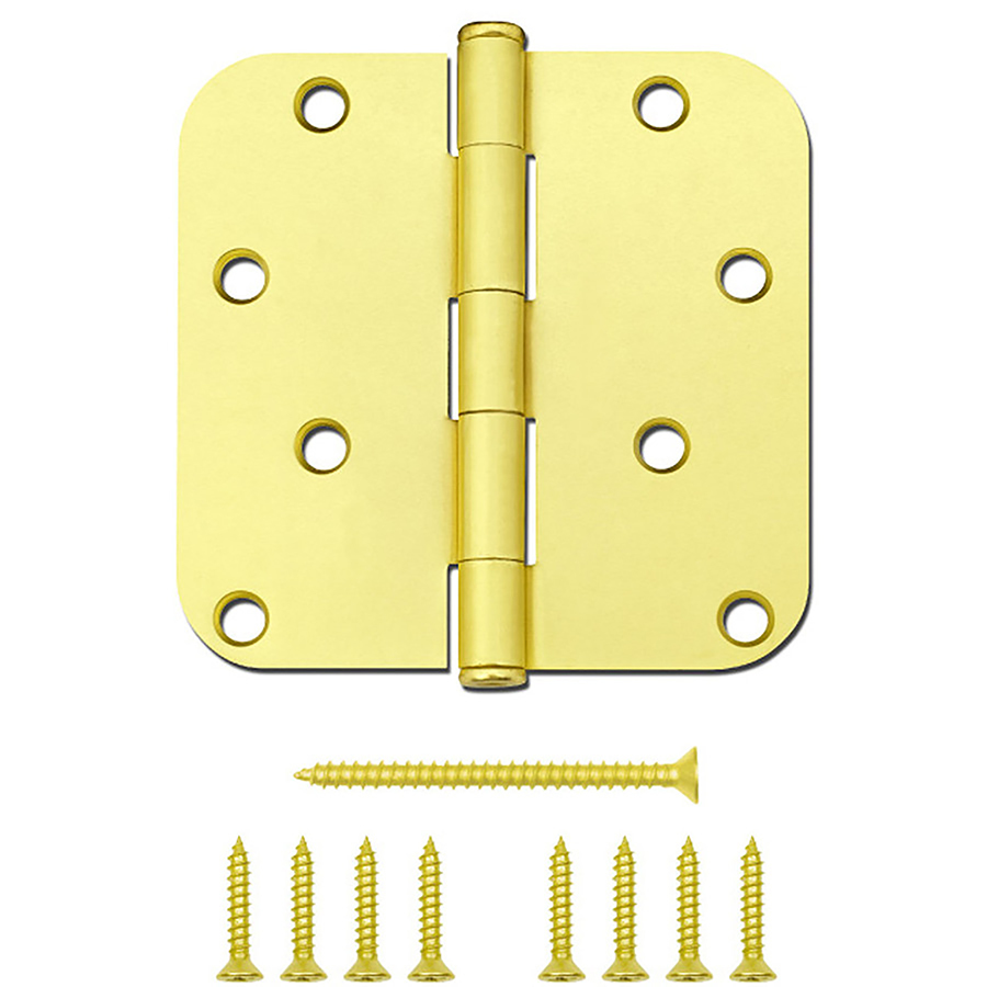 Gatehouse 4 in H Satin Brass 5/8 in Radius Interior/Exterior Mortise Door Hinge