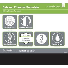 Style Selections Galvano Charcoal 12 In X 24 Glazed Porcelain Style Selections Galvano Charcoal 12 In