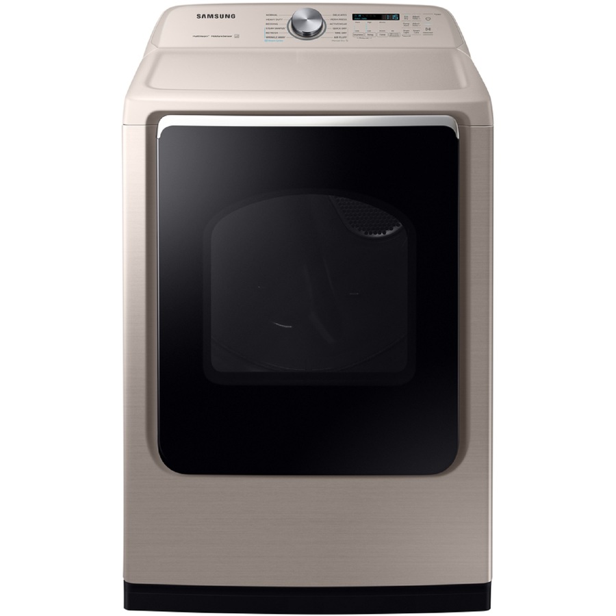 Samsung 7.4-cu ft Reversible Side Swing Door Steam Cycle Gas Dryer (Champagne) ENERGY STAR | DVG54R7600C