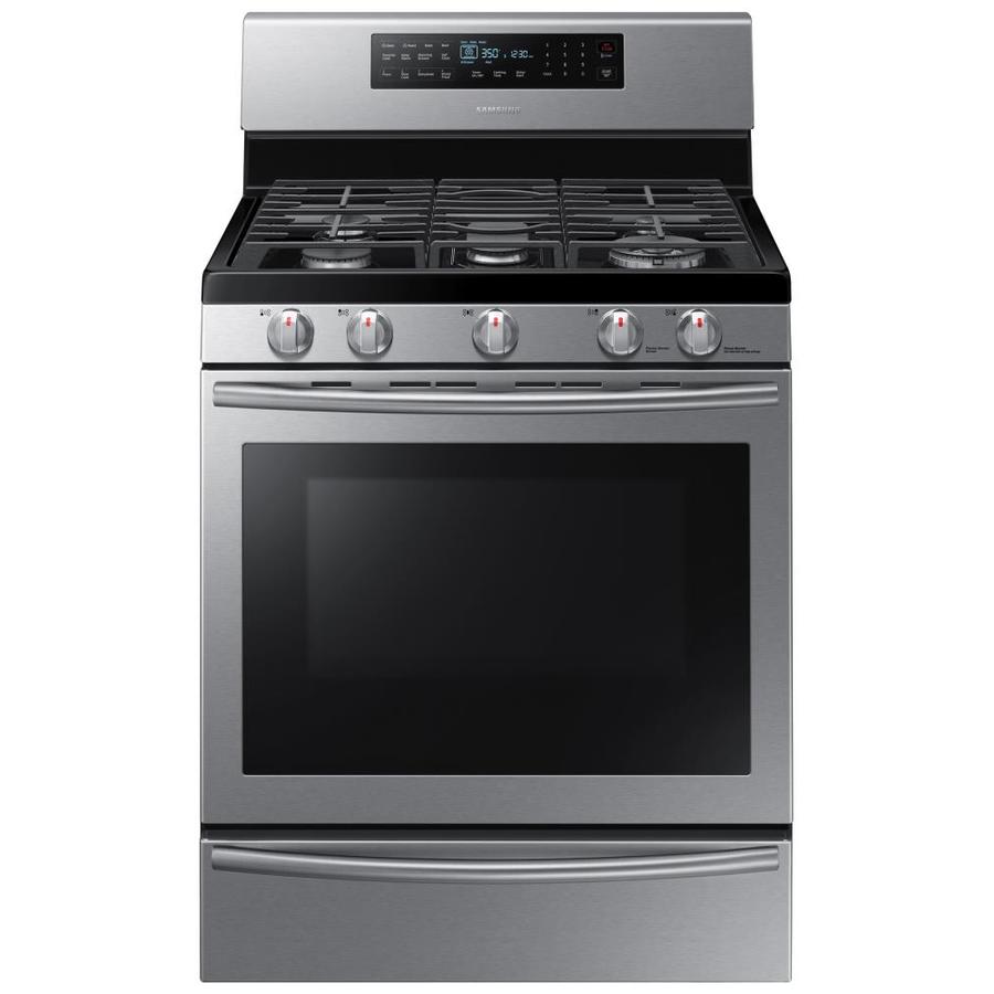 Samsung 5 Burner Freestanding 5.8 cu ft Self Cleaning Convection Gas Range (Stainless Steel) (Common 30 in; Actual 29.8125 in)