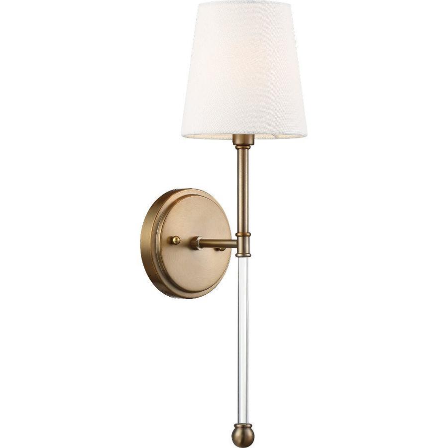 Lowe'sLowe's 5.5in W 1Light Burnished Brass and White Wall Sconce