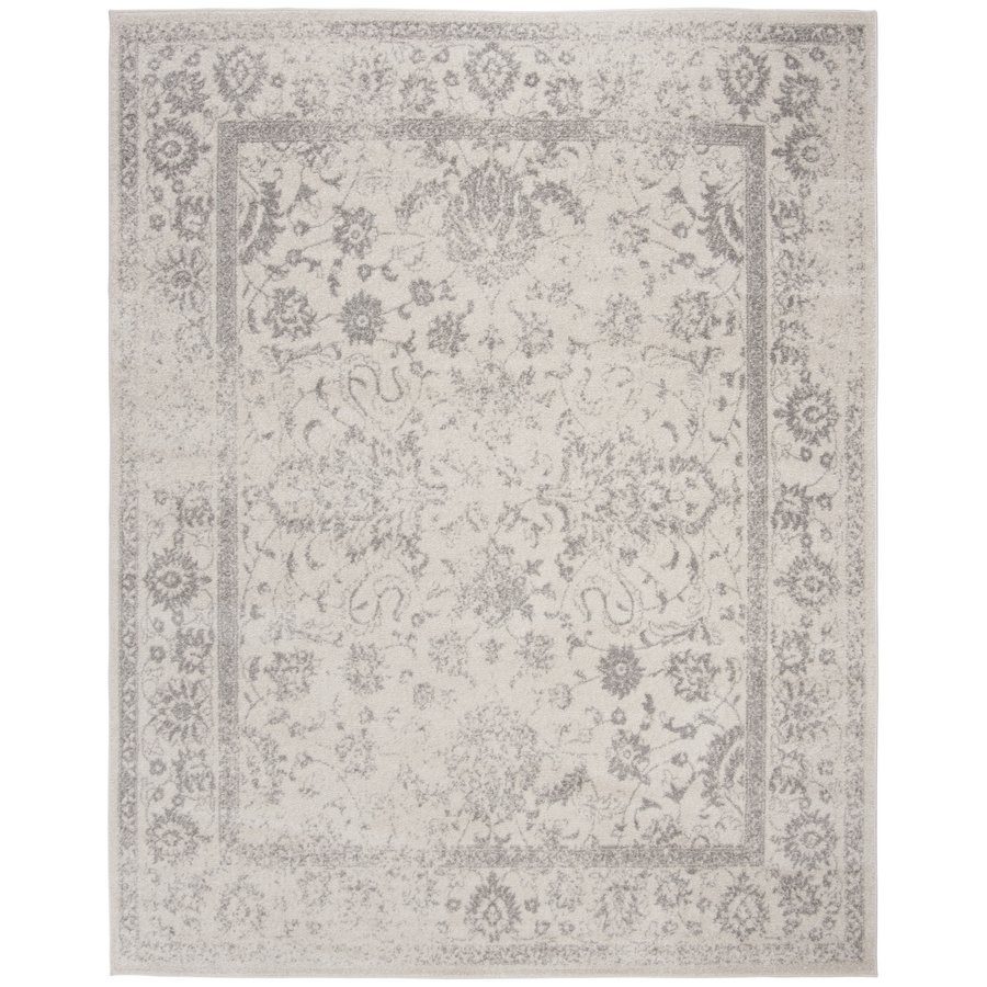 Safavieh Adirondack Kashan 12 x 18 Ivory/Silver Indoor Distressed/Overdyed Vintage Area Rug in Gray | ADR109C-1218