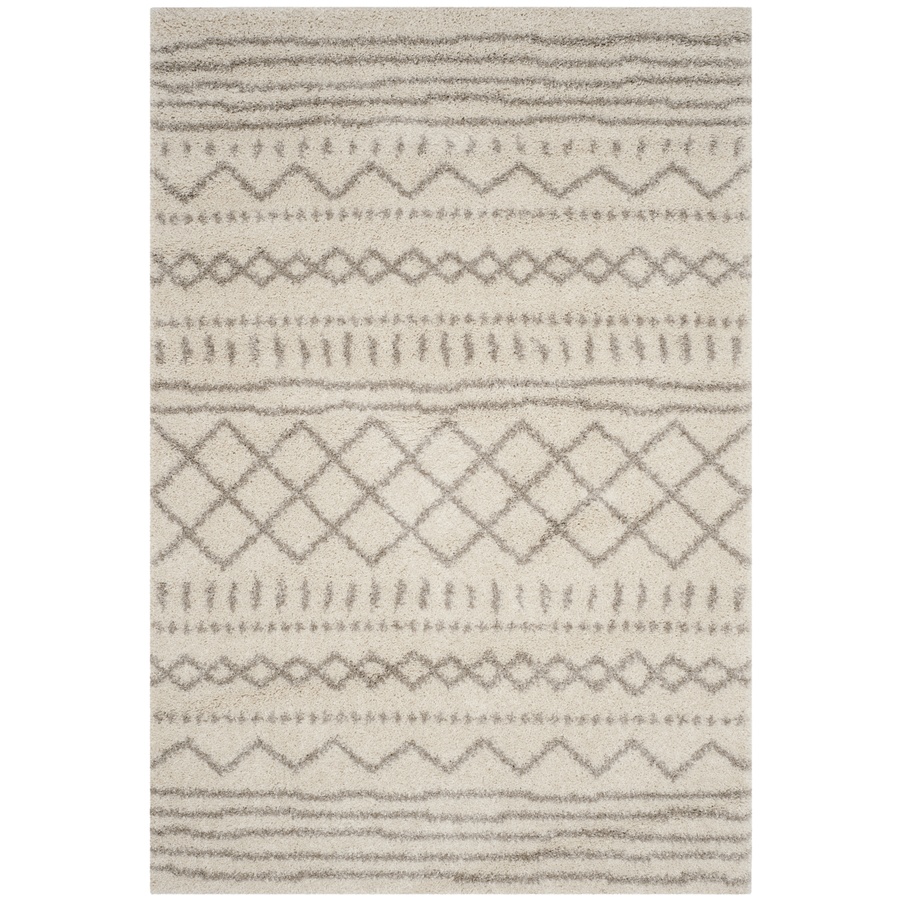 Safavieh Arizona Lotta Shag 11 x 15 Ivory/Beige Indoor Abstract Moroccan Area Rug in Off-White | ASG741A-1115