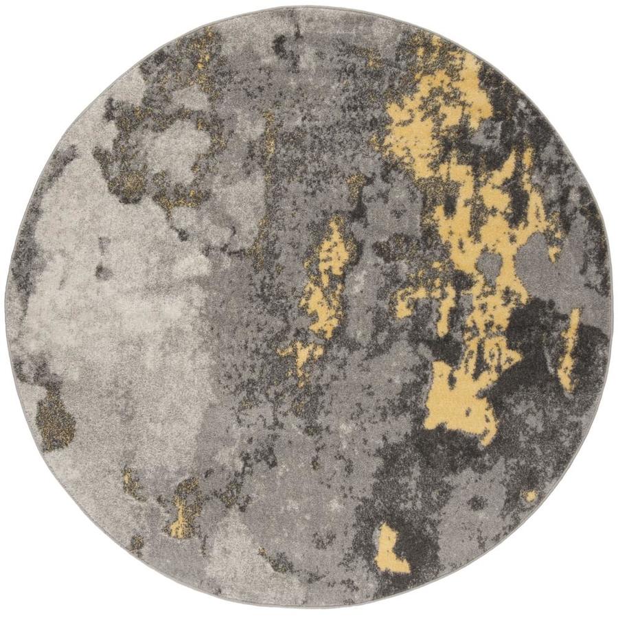 Safaviehsafavieh Adirondack Alona 8 X 8 Gray Yellow Round Indoor Abstract Industrial Area Rug Adr134h 8r Dailymail