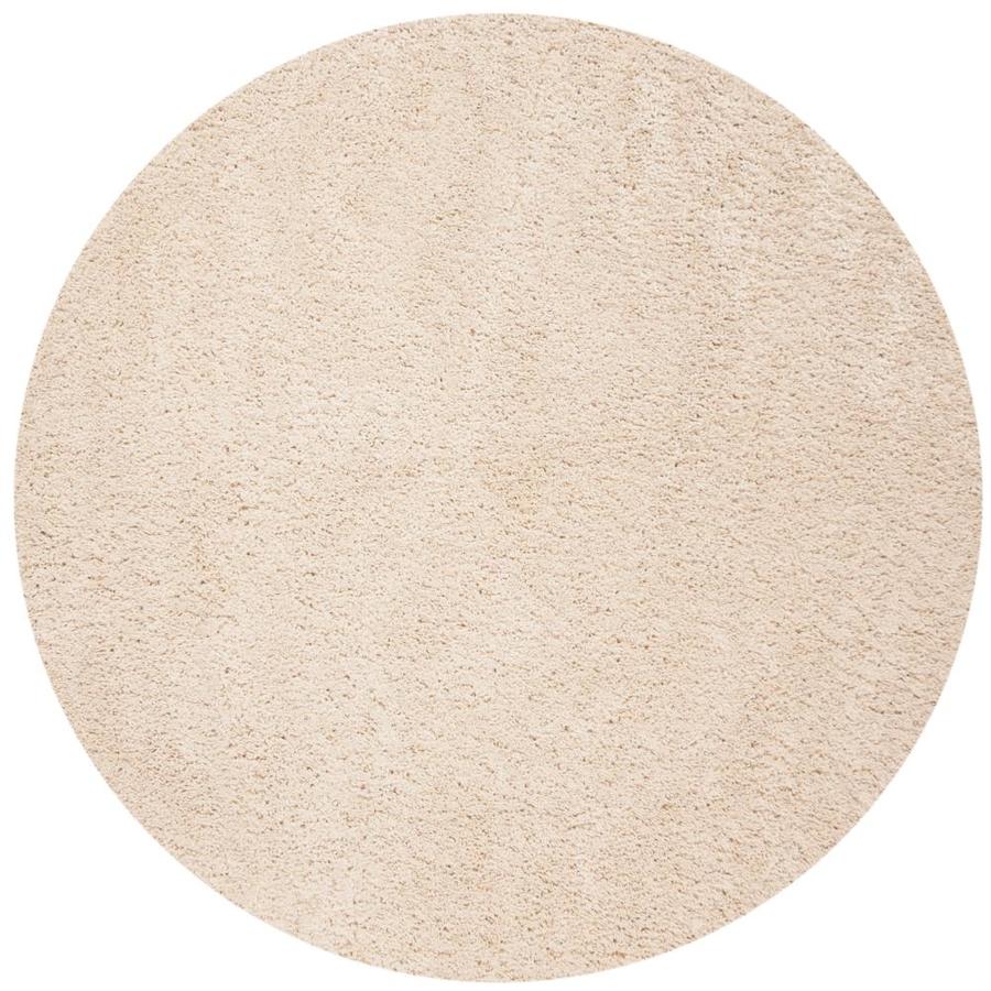 Safavieh Fontana Clarisse Shag 7 x 7 Creme Round Indoor Solid Area Rug in Brown | FNT800B-7R