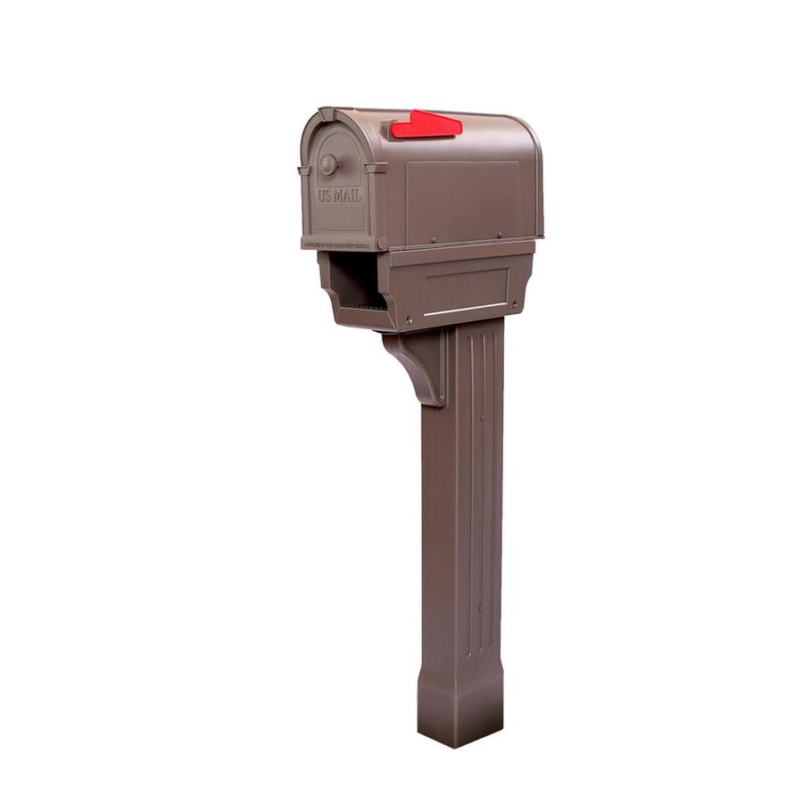 Postal Pro 7 3/4 in x 52 in Plastic Mocha In Ground Mount Mailbox with Post