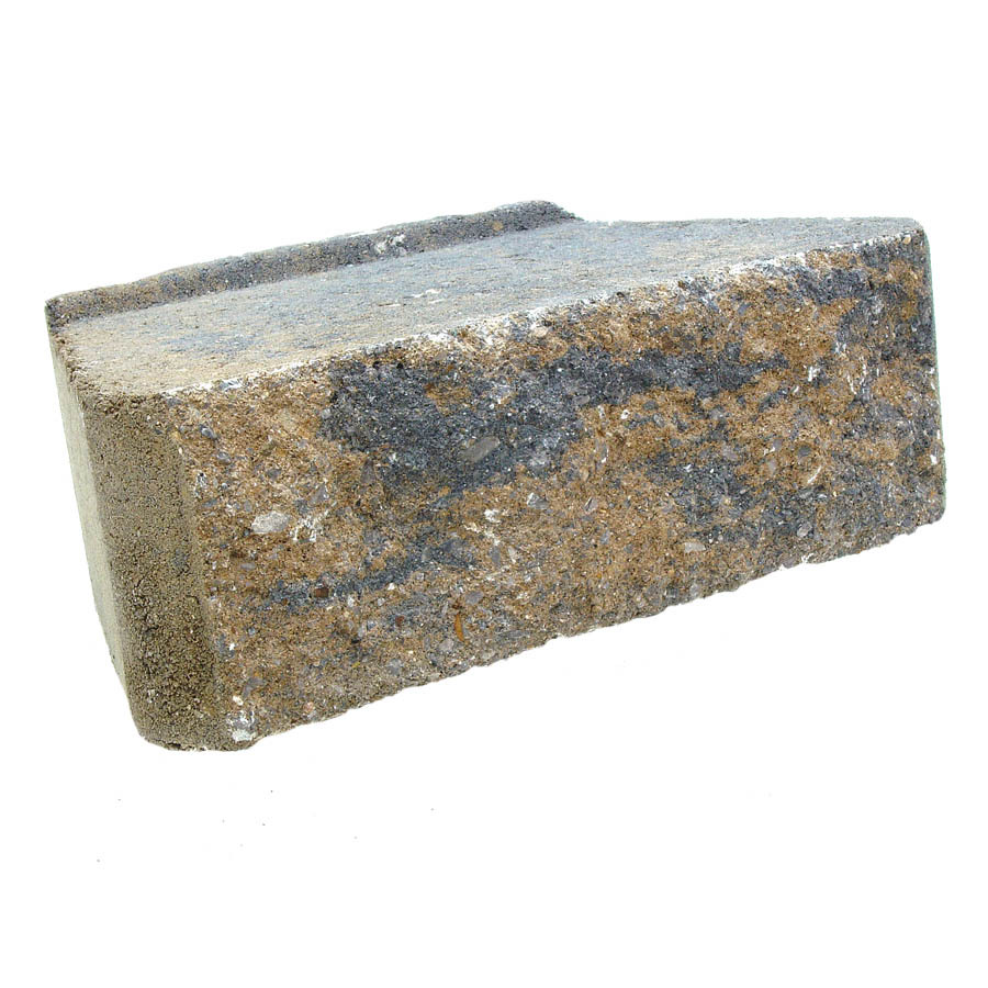 Fulton Tan/Charcoal Basic Retaining Wall Block (Common 12 in x 4 in; Actual 11.7 in x 4 in)