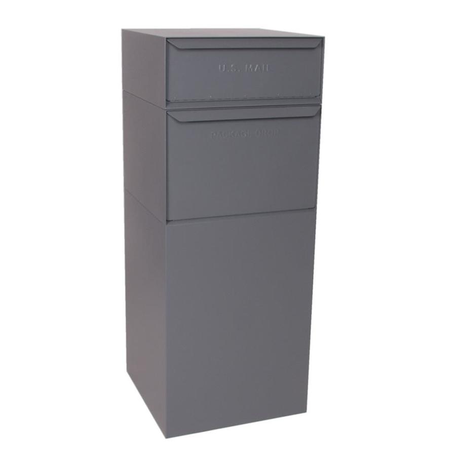 dVault 19 in x 47.75 in Metal Gray Lockable Ground Mount Mailbox