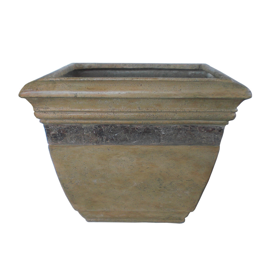 17 in H x 22 in W x 22 in D Brown Indoor/Outdoor Planter