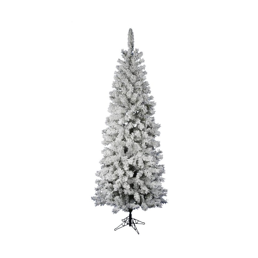 Vickerman 6.5 ft Flocked Slim Artificial Christmas Tree