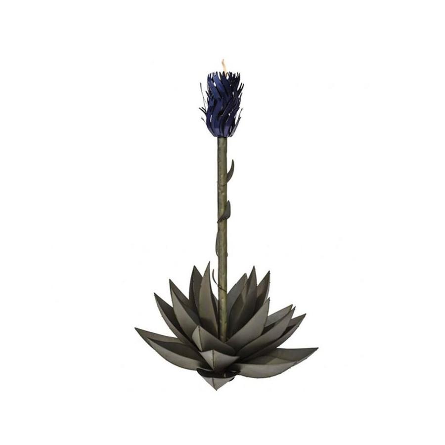 Desert Steel Blue Agave 30 in Verdigris Patina Garden Torch